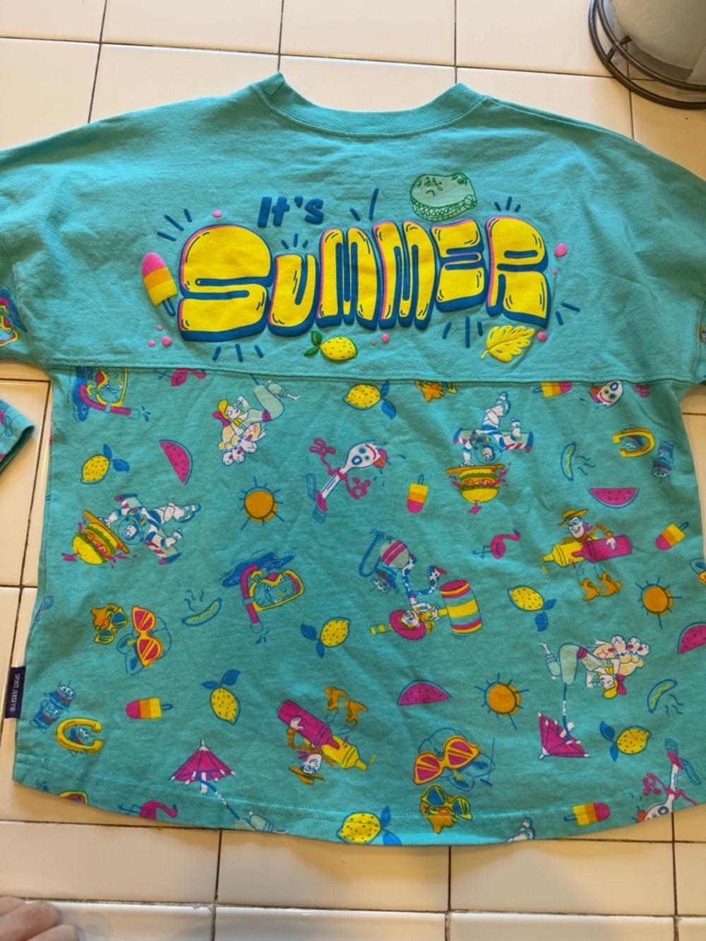 Disney Teal "It's Summer" 2023 Toy Story Spirit Jersey Kids XL
